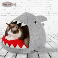 Tubarão Design Cat Bed Cave Tubarão Pet Casa com Almofada Removível Mat